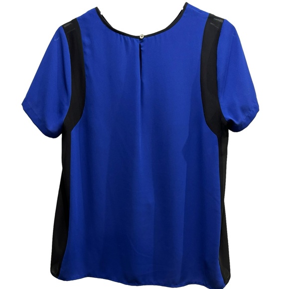 Daniel Rainn Sheer Blue and Black Blouse Size Medium - Picture 2 of 4